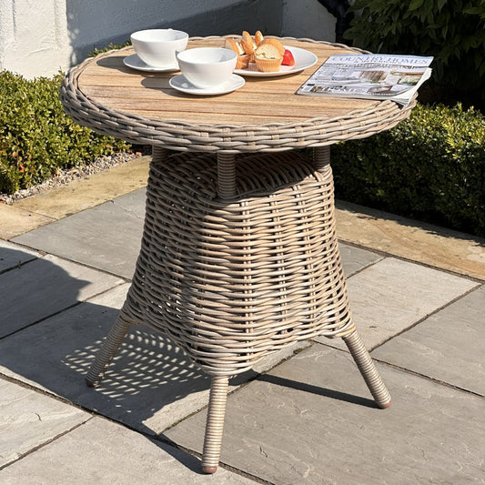 Amalfi Outdoor Bistro Table with Wood Top | Stylish Small - Space Garden Dining - Apex Bespoke Carpentry