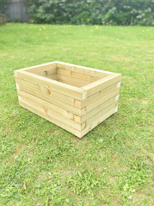 Handmade Stackable Wooden Planter | 60cm Wide |Treated Timber Raised Bed | Easi Edge - Apex Bespoke Carpentry