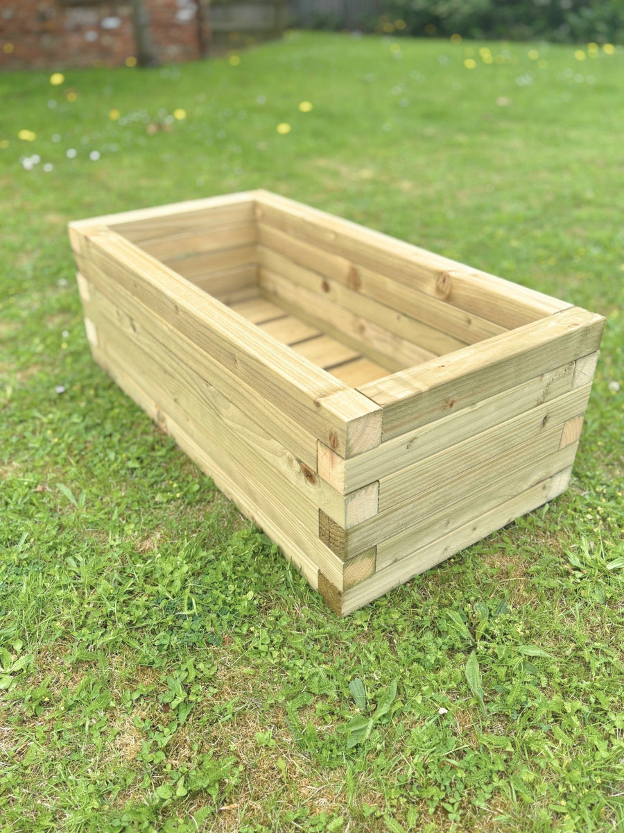 Handmade Stackable Wooden Planter | 80cm Wide |Treated Timber Raised Bed | Easi Edge - Apex Bespoke Carpentry