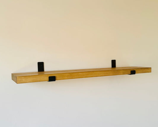 Rustic Wooden Shelf with Brackets - Natural - Apex Bespoke Carpentry