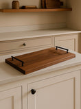 Load image into Gallery viewer, Walnut Serving Tray with Handles - Apex Bespoke Carpentry