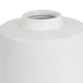 Load image into Gallery viewer, White With Grey Detail Large Cylindrical Ceramic Vase
