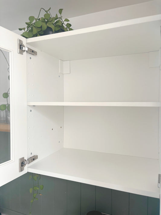 Made-to-Measure 15mm Melamine Cabinet Shelf | White | Wipeable Material | Cut to Size
