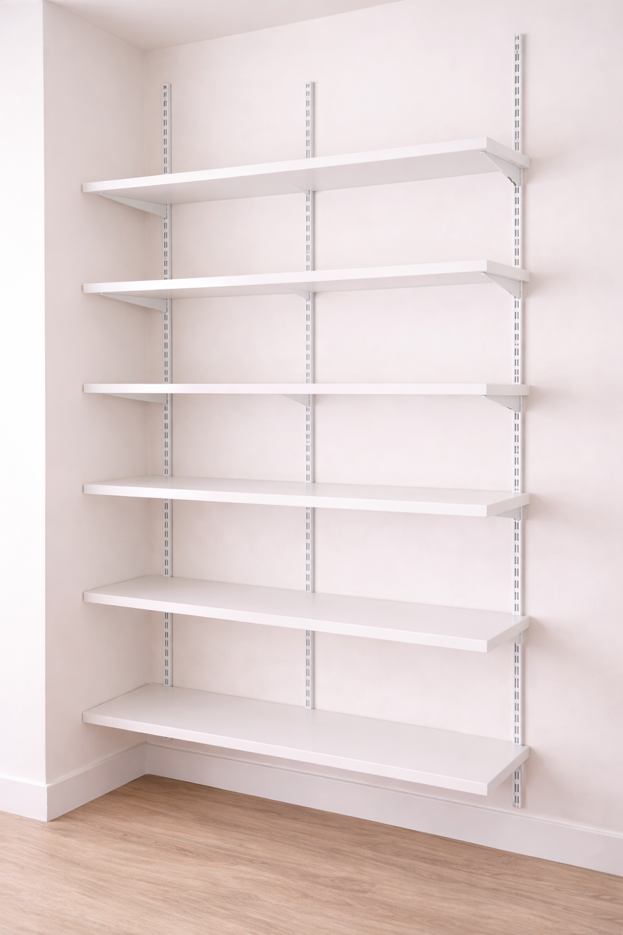 Adjustable Pantry Shelving | Three Rail System