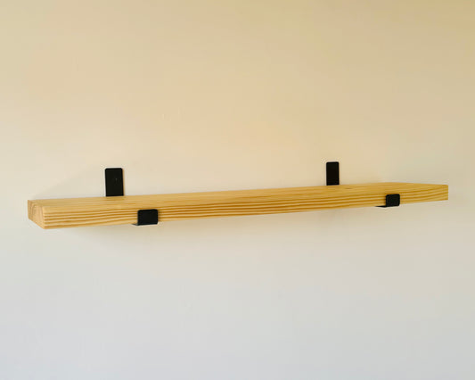 Rustic Wooden Shelf with Brackets - Antique Pine