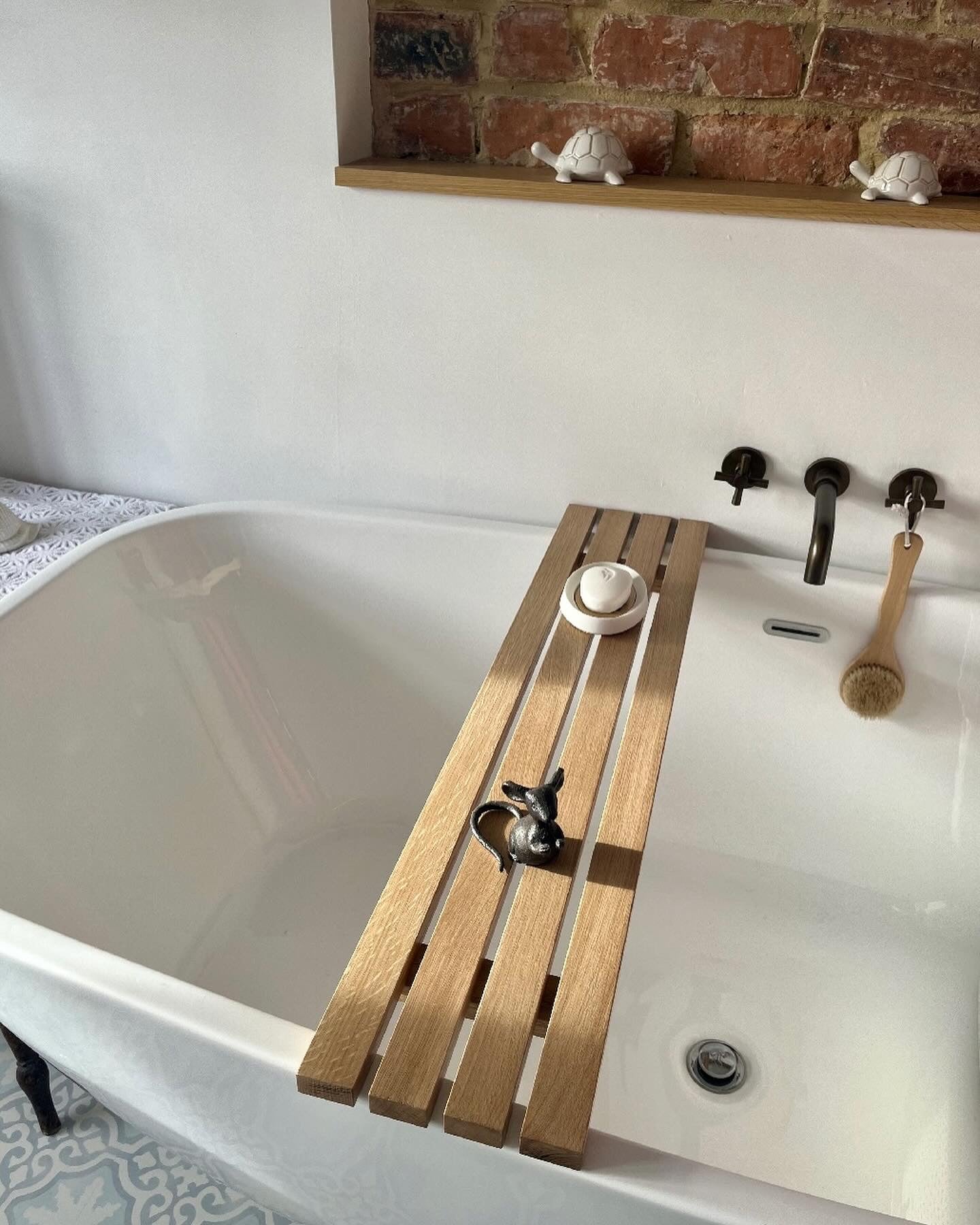 Oak Slatted Bath Tray