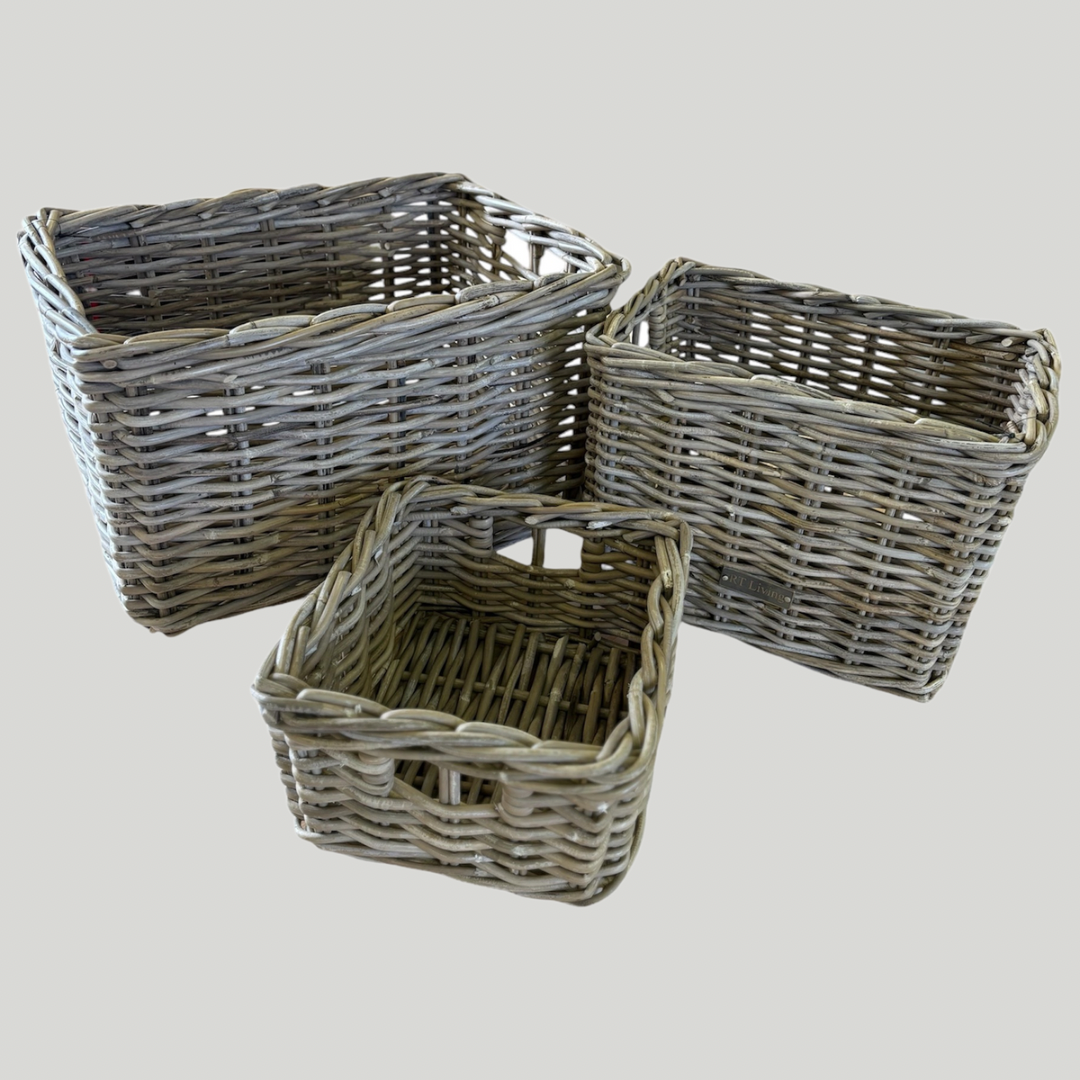 Kubu Rattan Rectangular Storage Basket