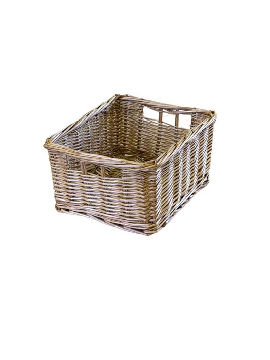 Natural Rectangular Wicker Storage Basket Tray