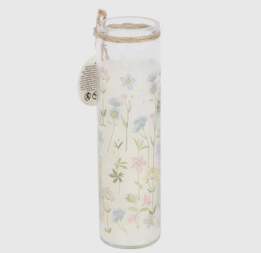 Floral Print Wildflower Tube Candle