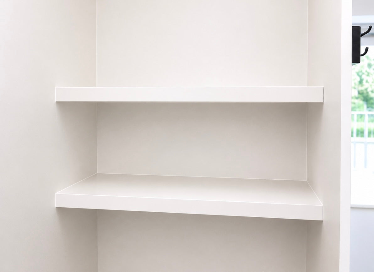 Made-to- Measure Floating Alcove Paintable Shelves | MDF Alcove Shelves | Easy to Install