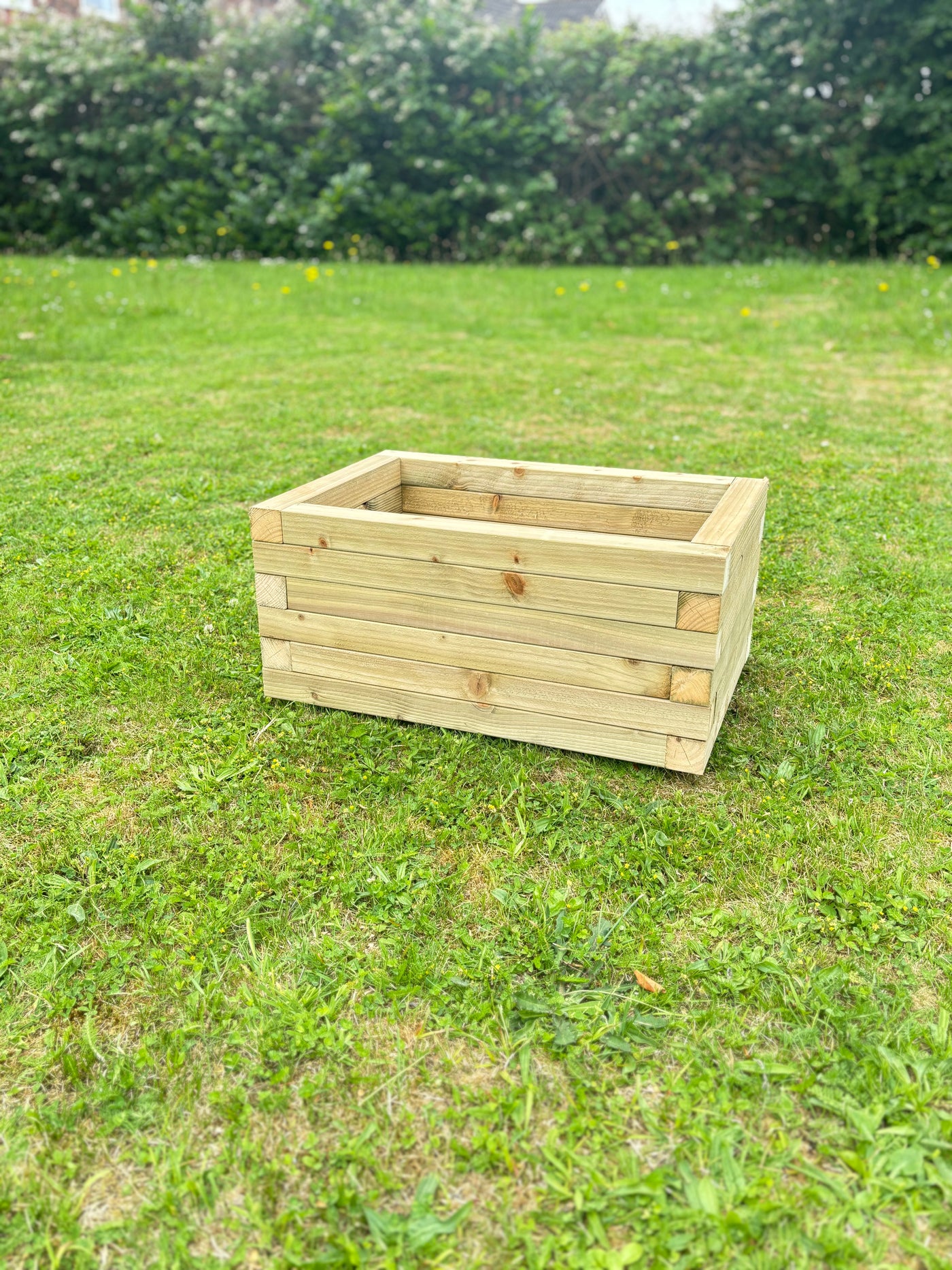 Handmade Stackable Wooden Planter | 60cm Wide |Treated Timber Raised Bed | Easi Edge