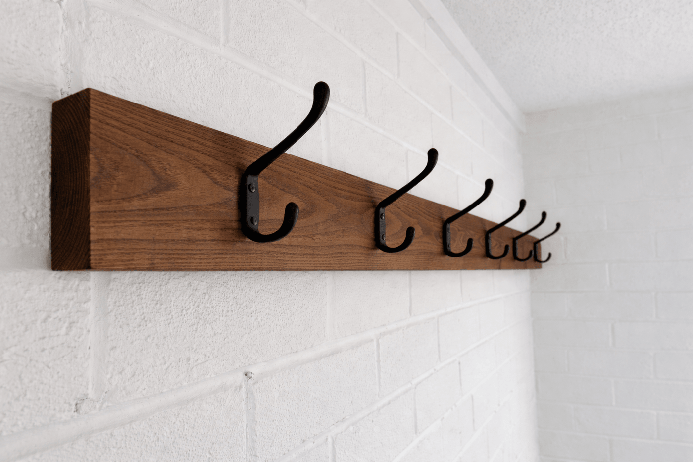 Solid Walnut Coat Rack with Customisable Hooks | Custom Length