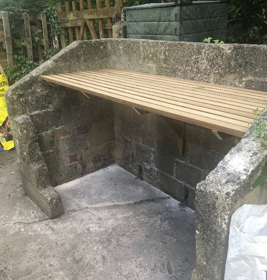 Made to Measure Outdoor Slatted Shelves| Shed & Garage Shelves | Garden Worktop | Potting Bench