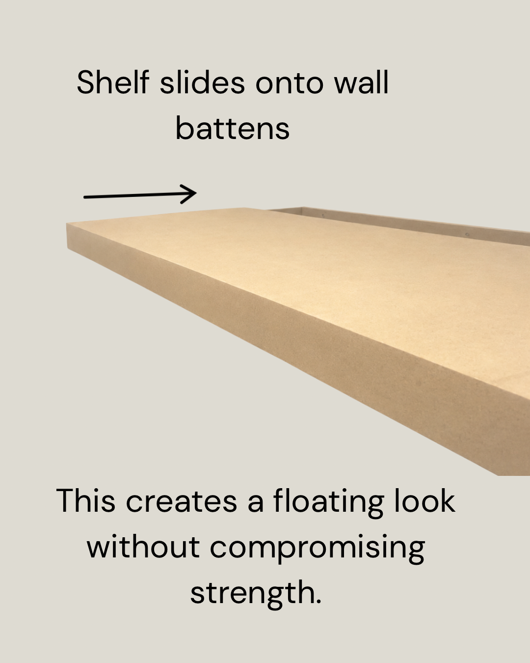 Made-to- Measure Floating Alcove Paintable Shelves | MDF Alcove Shelves | Easy to Install