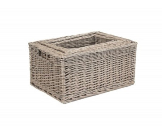 Antique Wash Set of 4 Storage Baskets | Unlined | Integral Handles - Apex Bespoke Carpentry