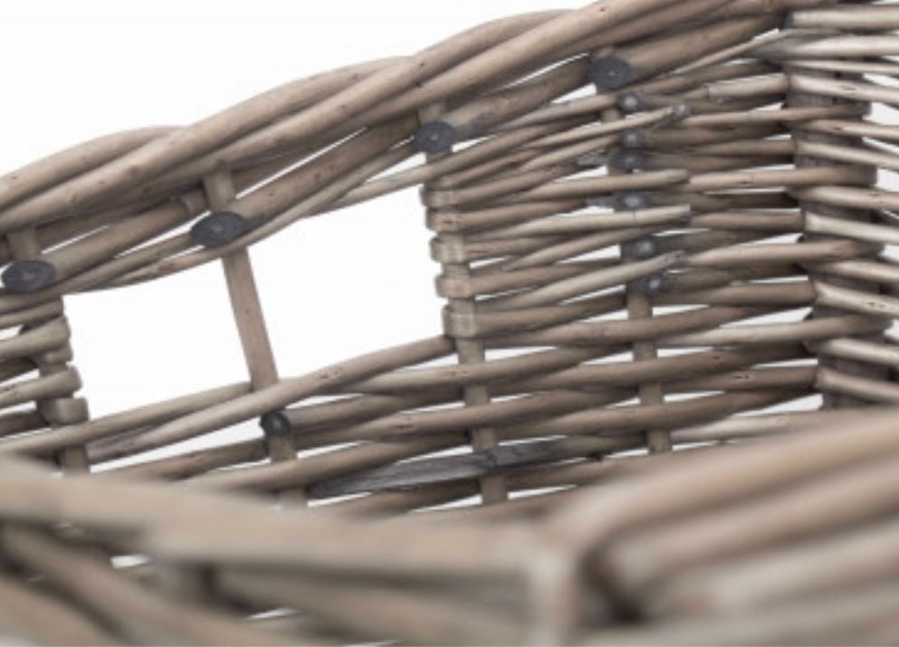 Antique Wash Small Square Storage Basket | Unlined | Integral Handles - Apex Bespoke Carpentry