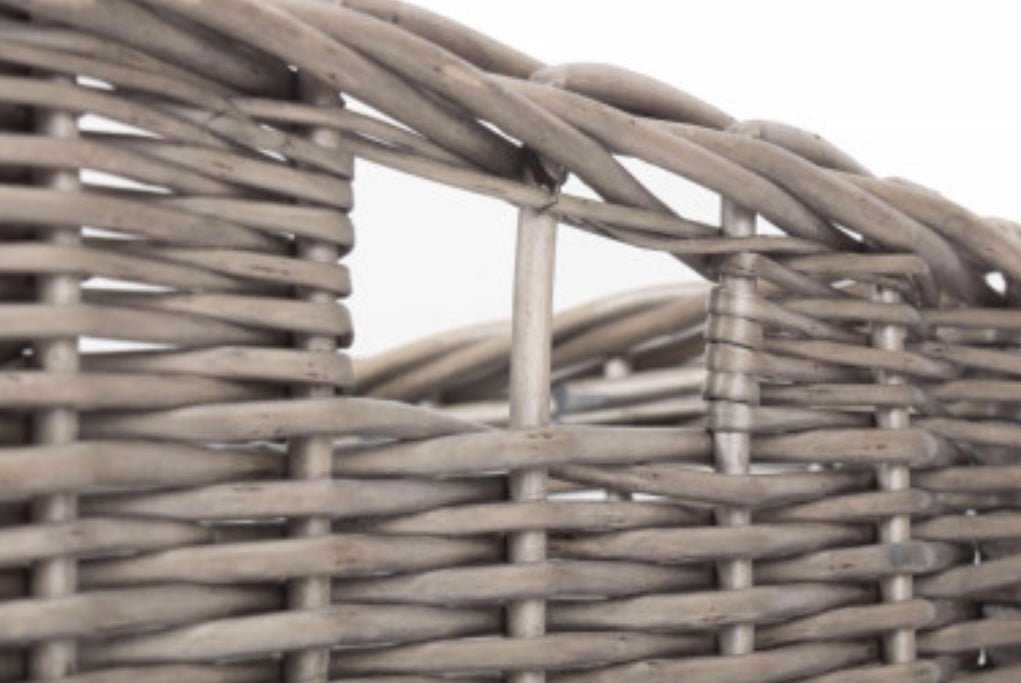 Antique Wash Small Square Storage Basket | Unlined | Integral Handles - Apex Bespoke Carpentry