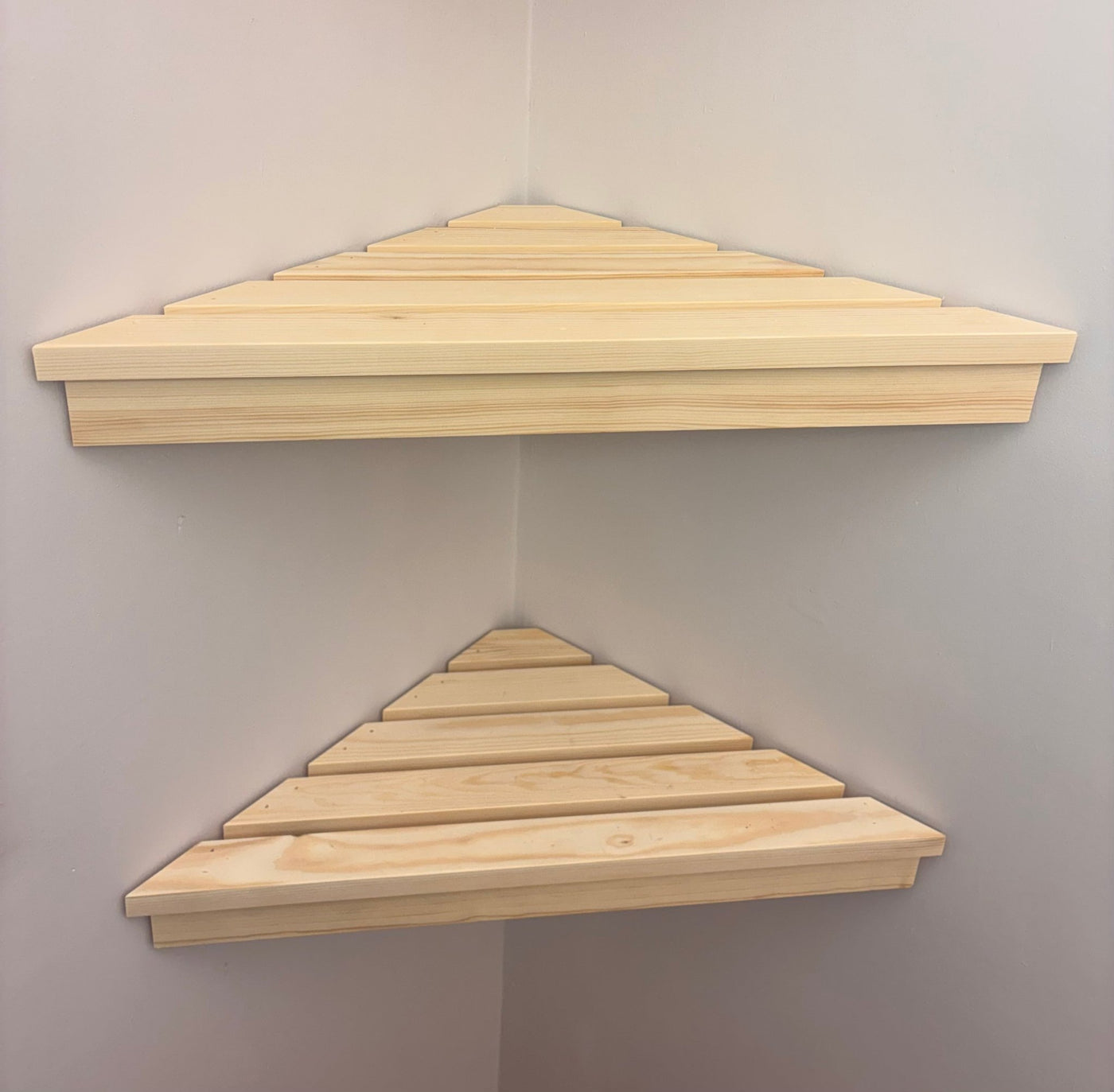 Corner Airing Cupboard Shelves | Slatted Corner Shelves - Apex Bespoke Carpentry