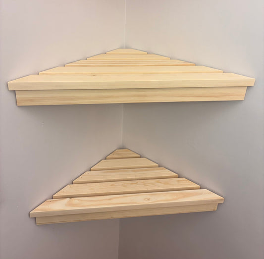 Corner Airing Cupboard Shelves | Slatted Corner Shelves - Apex Bespoke Carpentry
