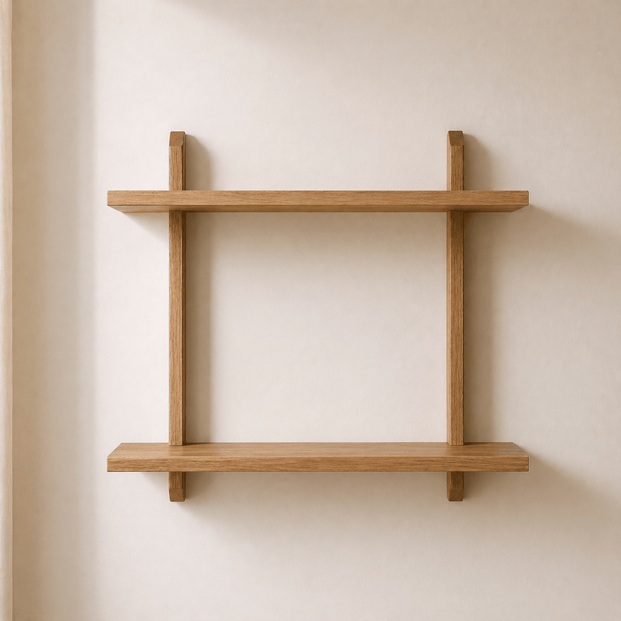 Double Floating Shelving Unit | Oak - Apex Bespoke Carpentry