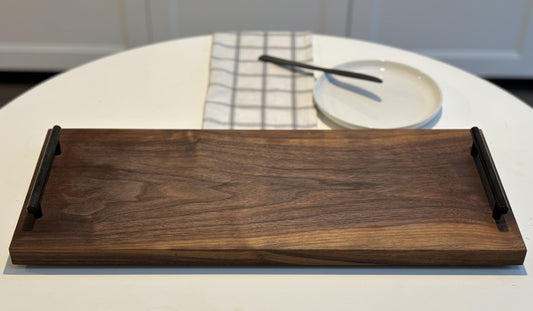 Walnut Serving Tray with Handles