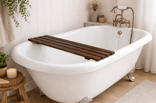 Handmade Solid Walnut Bath Tray | Water - Resistant Bathroom Accessory - Apex Bespoke Carpentry