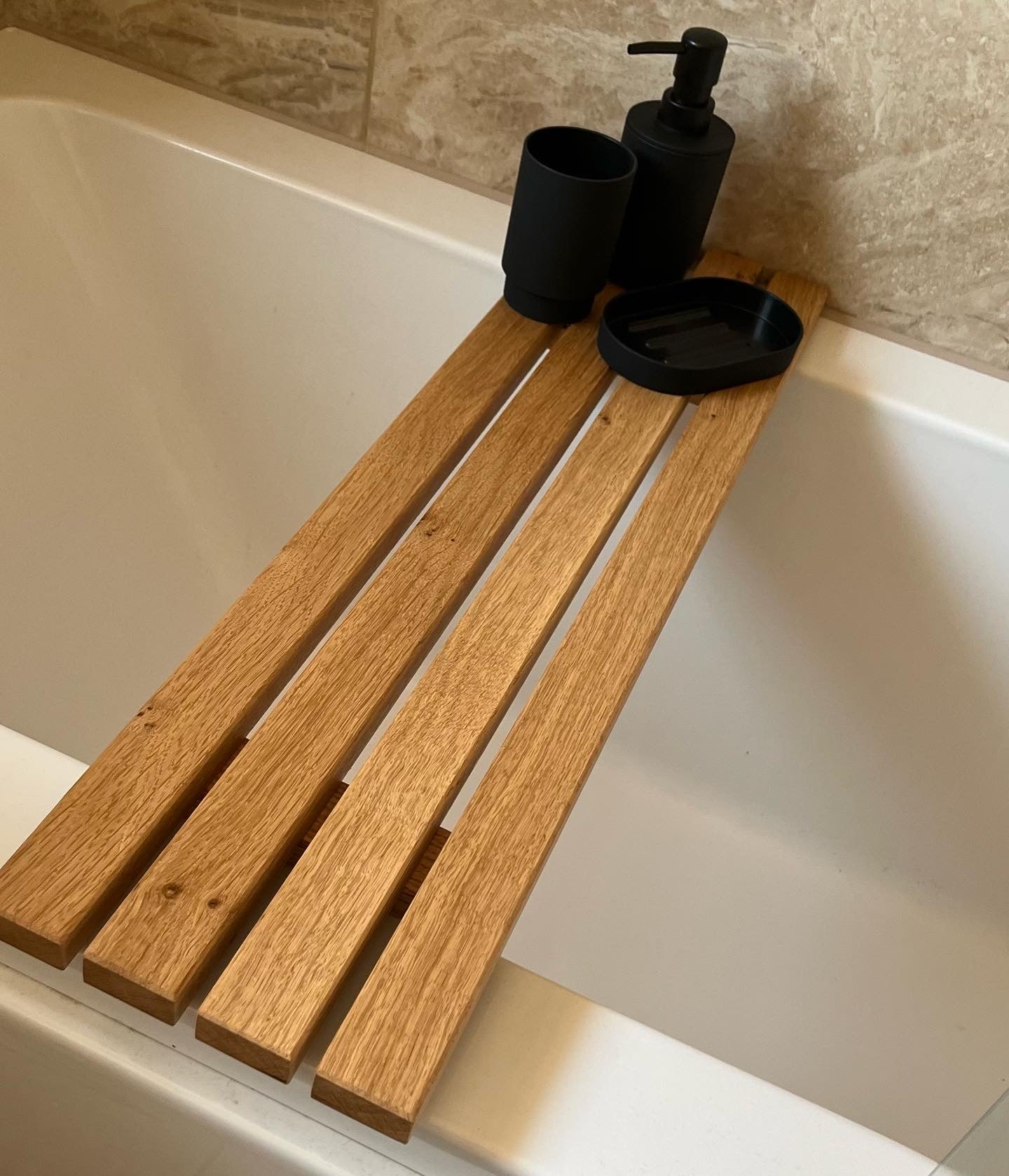 Oak Slatted Bath Tray