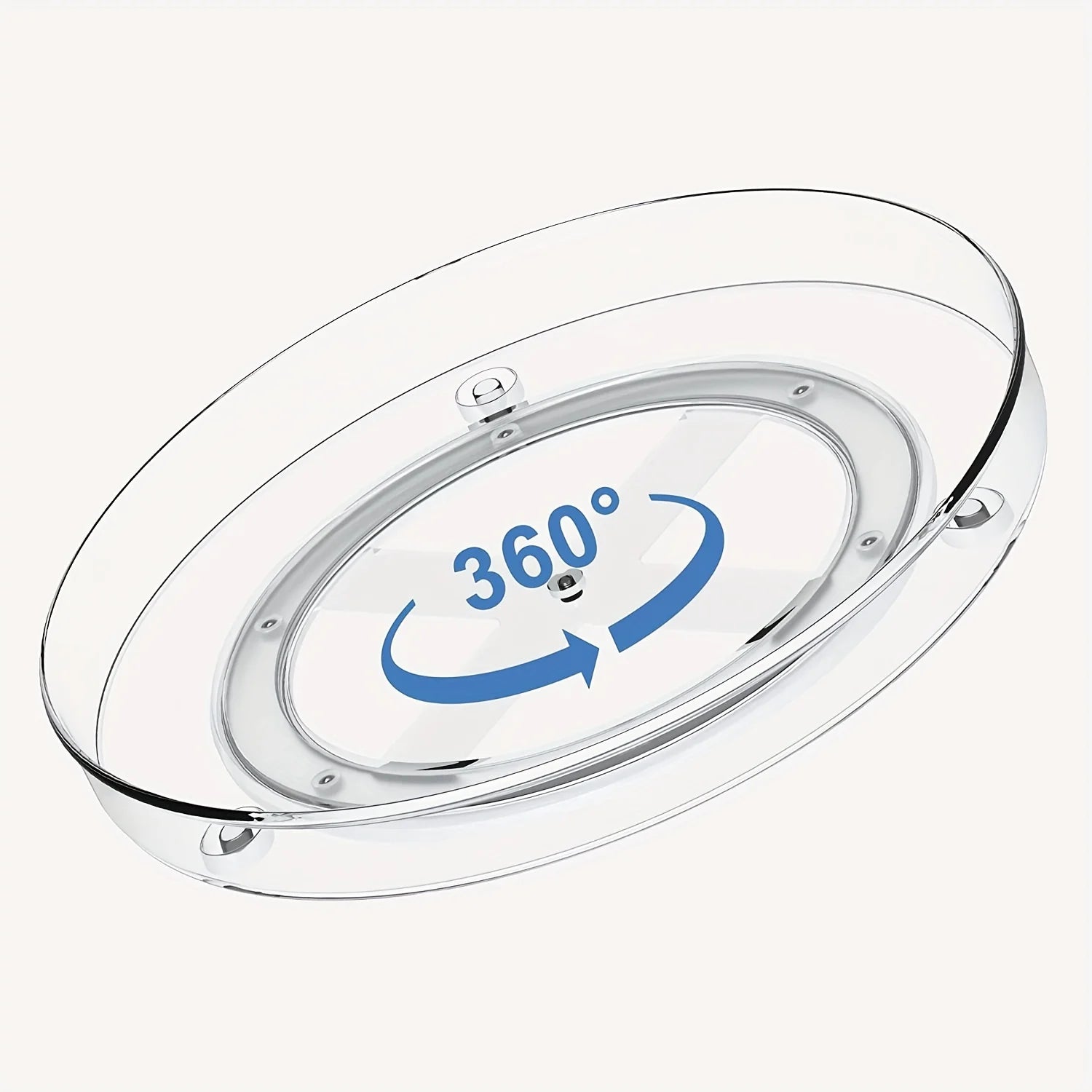 Lazy Susan Cupboard Organiser | 360 Degree Rotating Round Lazy Susan Turntable for Cabinet | Clear - Apex Bespoke Carpentry