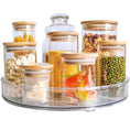 Load image into Gallery viewer, Lazy Susan Cupboard Organiser | 360 Degree Rotating Round Lazy Susan Turntable for Cabinet | Clear - Apex Bespoke Carpentry

