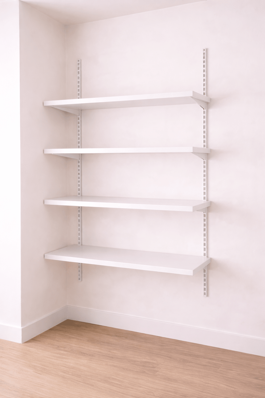 Medium Adjustable Pantry Shelving Kit | 4 Custom Size Shelves | Wall Mounted - Apex Bespoke Carpentry