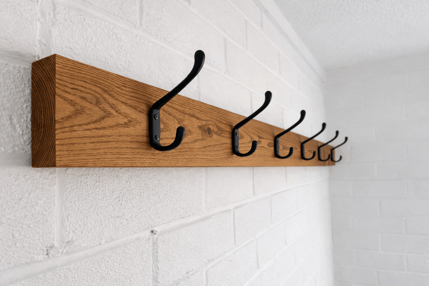 Oak Coat Rack with Customisable Hooks - Apex Bespoke Carpentry