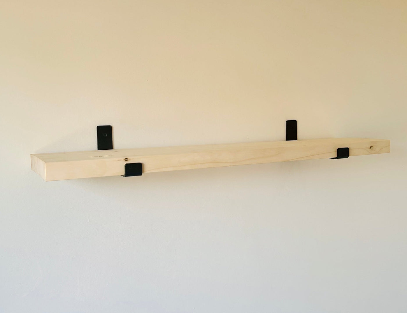 Rustic Wooden Shelf with Brackets - Natural - Apex Bespoke Carpentry