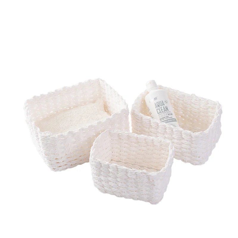 Set of 3 Braided Baskets | Storage Baskets | Storage Boxes for Accessories, Make - Up, Bathroom Organiser, Changing Table Organiser - Apex Bespoke Carpentry