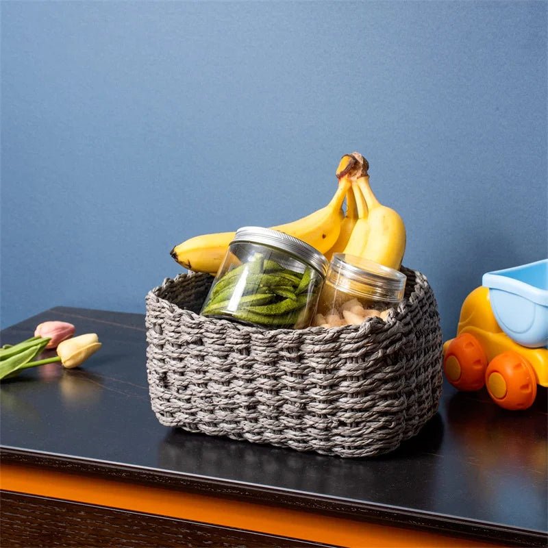 Set of 3 Braided Baskets | Storage Baskets | Storage Boxes for Accessories, Make - Up, Bathroom Organiser, Changing Table Organiser - Apex Bespoke Carpentry