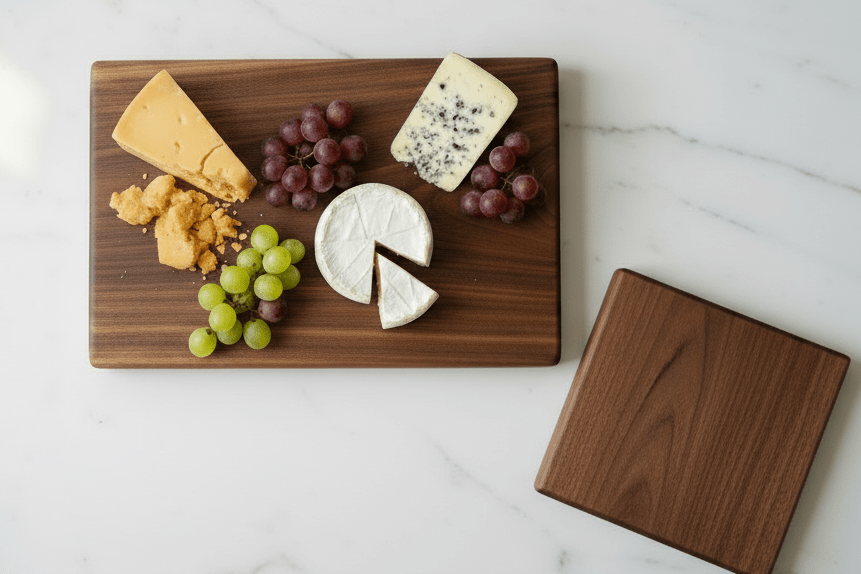 Solid Walnut Cheese Board | 1" Black American Walnut | Small Chopping Board - Apex Bespoke Carpentry