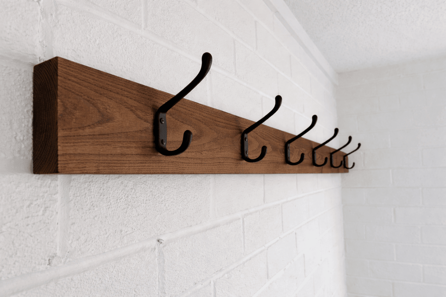 Solid Walnut Coat Rack with Customisable Hooks | Custom Length - Apex Bespoke Carpentry
