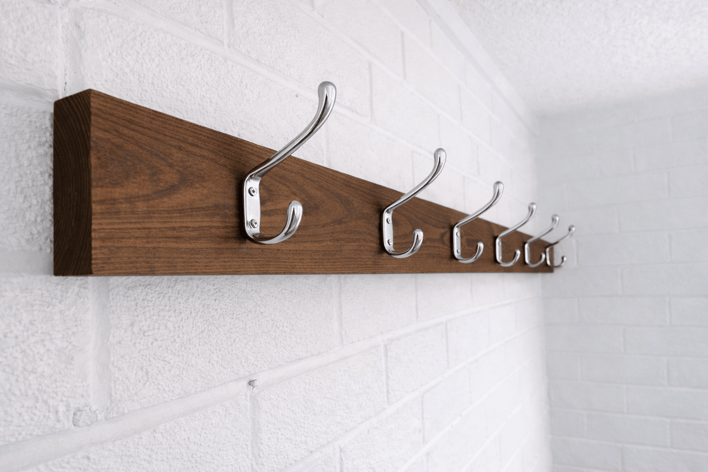 Solid Walnut Coat Rack with Customisable Hooks | Custom Length - Apex Bespoke Carpentry