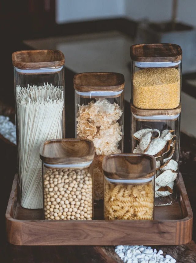 Square Sealed Glass Jar | Food Storage | Kitchen Organisation | Sealed Lid - Apex Bespoke Carpentry