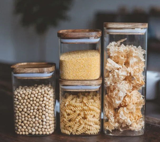 Square Sealed Glass Jar | Food Storage | Kitchen Organisation | Sealed Lid - Apex Bespoke Carpentry