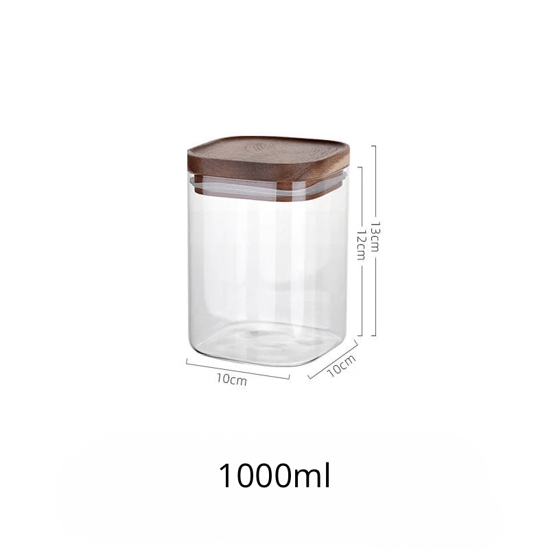 Square Sealed Glass Jar | Food Storage | Kitchen Organisation | Sealed Lid - Apex Bespoke Carpentry