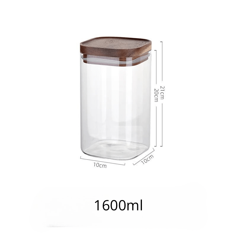 Square Sealed Glass Jar | Food Storage | Kitchen Organisation | Sealed Lid - Apex Bespoke Carpentry