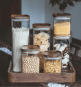 Load image into Gallery viewer, Square Sealed Glass Jar | Food Storage | Kitchen Organisation | Sealed Lid - Apex Bespoke Carpentry
