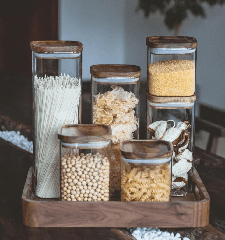 Square Sealed Glass Jar | Food Storage | Kitchen Organisation | Sealed Lid - Apex Bespoke Carpentry