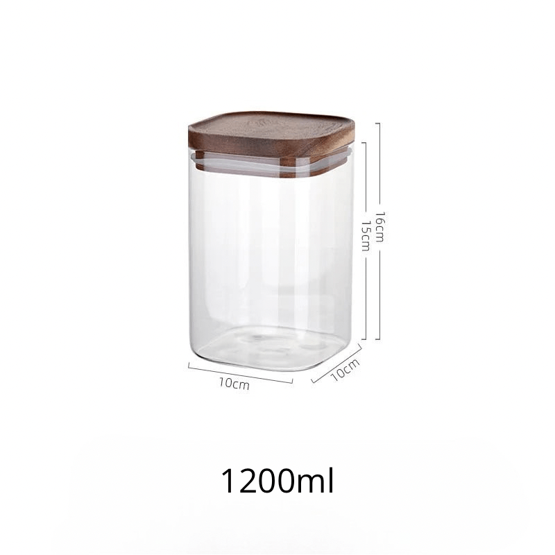 Square Sealed Glass Jar | Food Storage | Kitchen Organisation | Sealed Lid - Apex Bespoke Carpentry
