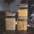 Load image into Gallery viewer, Square Sealed Glass Jar | Food Storage | Kitchen Organisation | Sealed Lid - Apex Bespoke Carpentry
