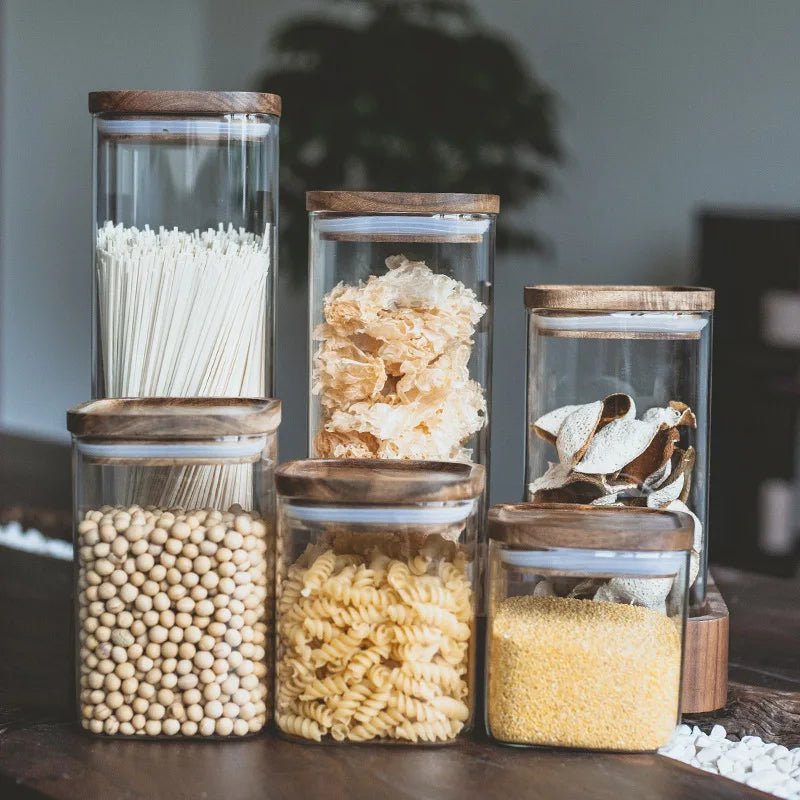 Square Sealed Glass Jar | Food Storage | Kitchen Organisation | Sealed Lid - Apex Bespoke Carpentry