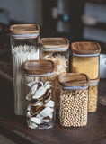 Load image into Gallery viewer, Square Sealed Glass Jar | Food Storage | Kitchen Organisation | Sealed Lid - Apex Bespoke Carpentry
