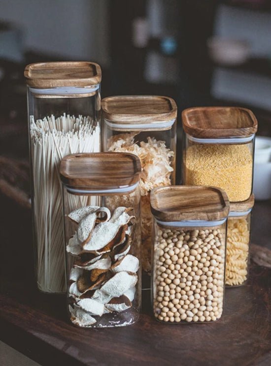 Square Sealed Glass Jar | Food Storage | Kitchen Organisation | Sealed Lid - Apex Bespoke Carpentry