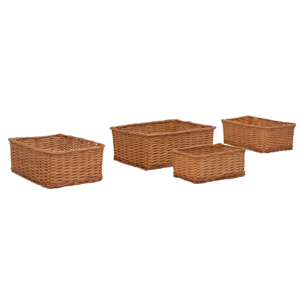 4 Piece Nesting Basket Set Brown Willow