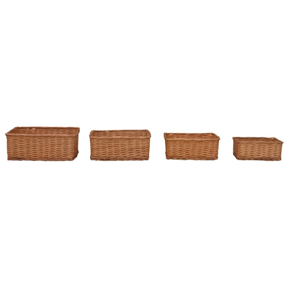 4 Piece Nesting Basket Set Brown Willow